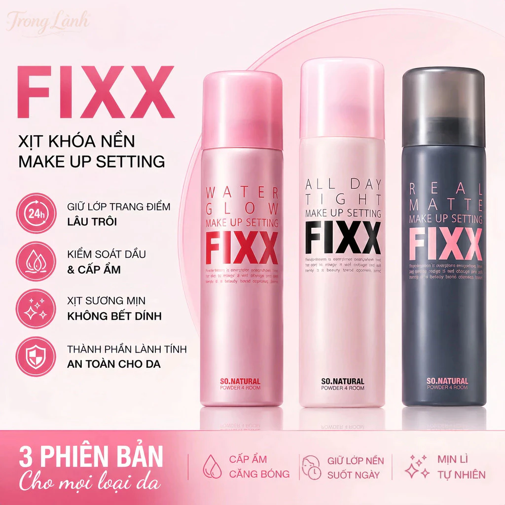 Xịt Khóa Makeup Toàn Diện So Natural Phân Loại Theo Từng Loại Da