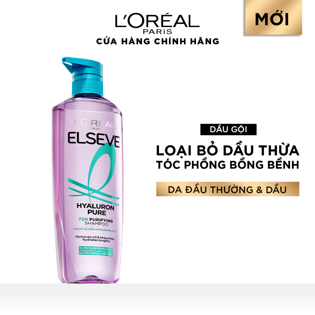 Dầu Gội L'Oreal Paris Eleve Hyaluron 72h Giúp Tóc Trông Bồng Bềnh