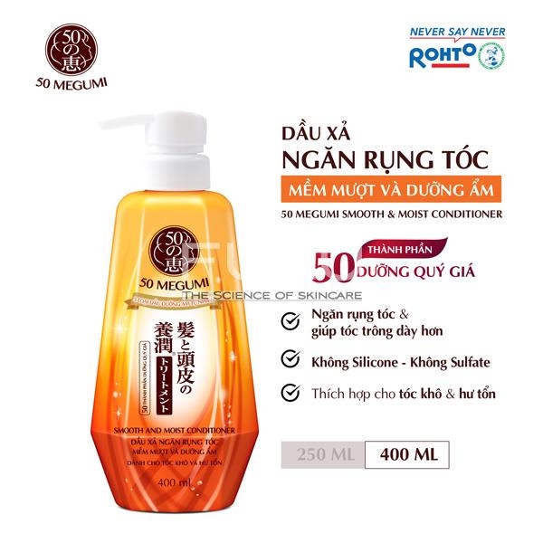 Dầu Xả 50 Megumi Smooth And Moist Mềm Mượt Và Dưỡng Ẩm 400ml