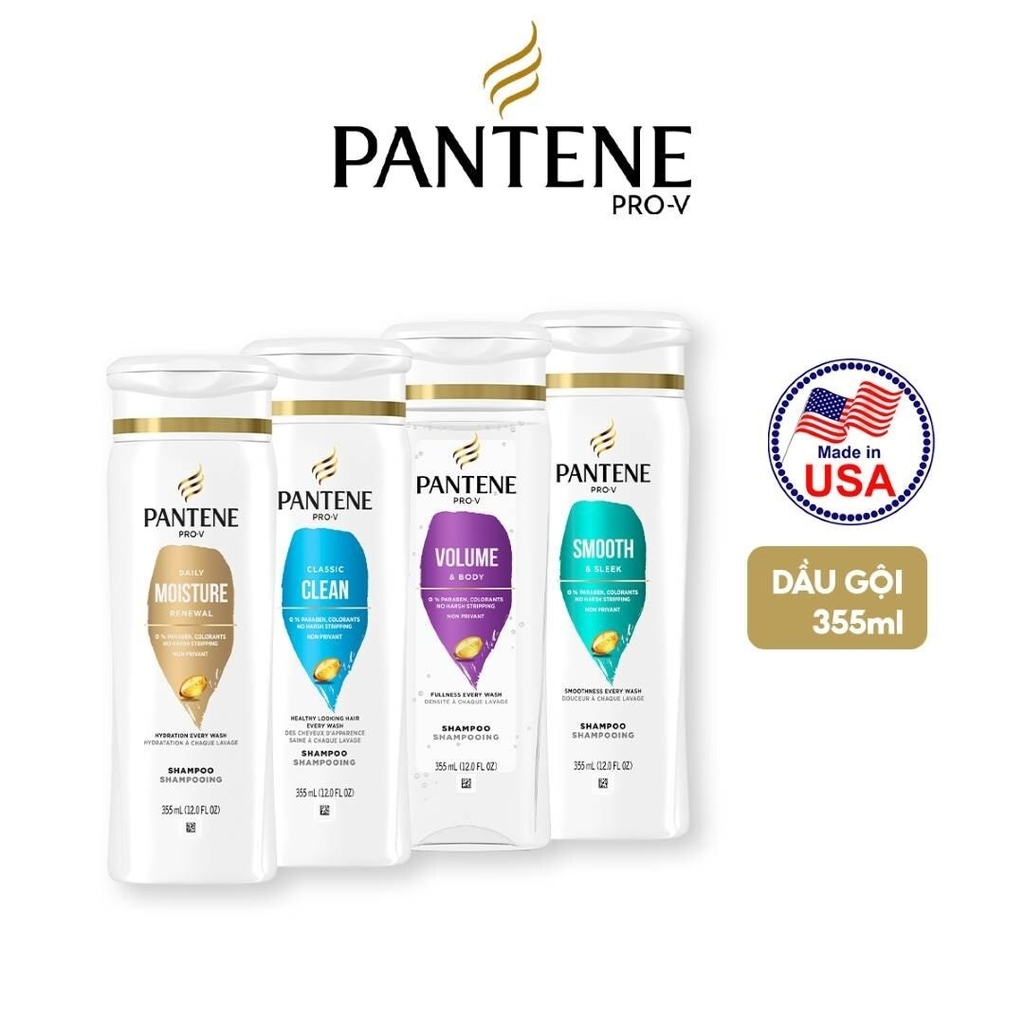 Dầu Gội Pantene Pro-V Giúp Tóc Suông Mượt Xuất Xứ Mỹ 355ml