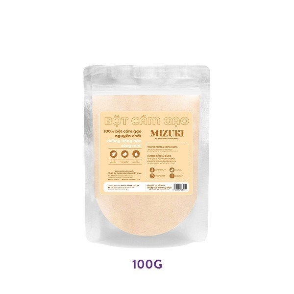 Bột Cám Gạo Mizuki 100% Nguyên Chất Giúp Sáng Mịn 100g