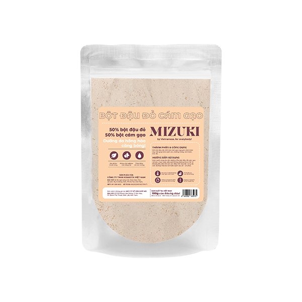 Bột Đậu Đỏ Cám Gạo Mizuki 100% Nguyên Chất Giúp Trắng Và Căng Bóng 100g