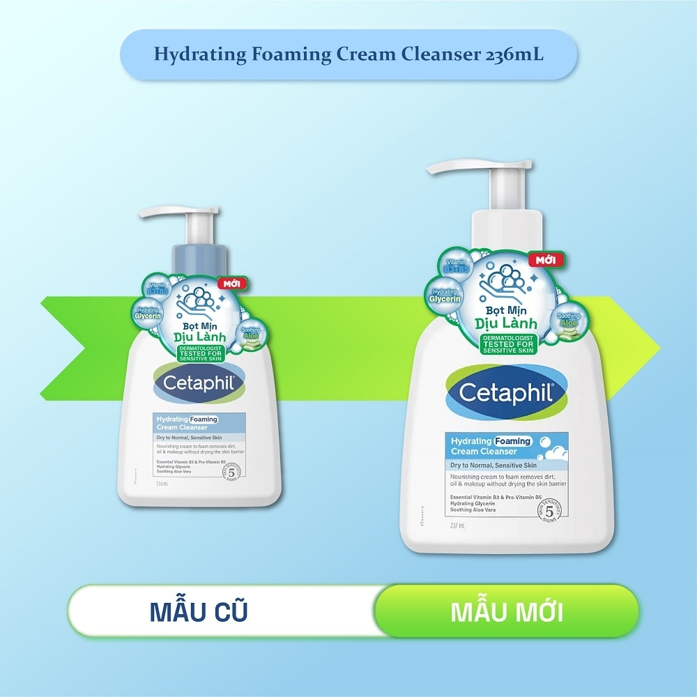 Sữa Rửa Mặt Cetaphil Tạo Bọt Dịu Lành Cho Da Nhạy Cảm - Có Bọt
