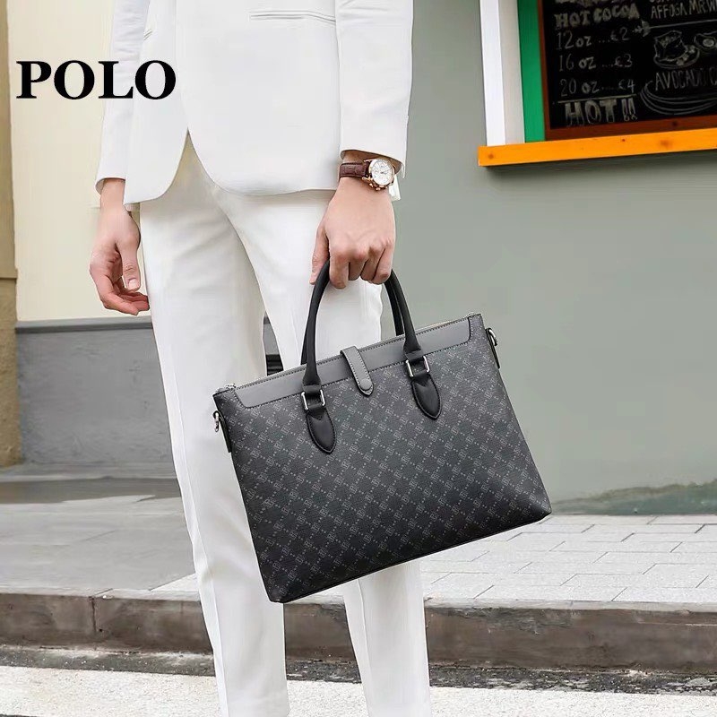 Polo Business Briefcase Type Large Capacity Retro Printing Laptop Bag [PL380280]