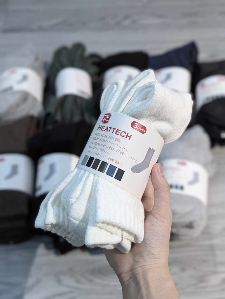 Uniqlo Heattech Socks 3 Pairs White [UNQ-04]