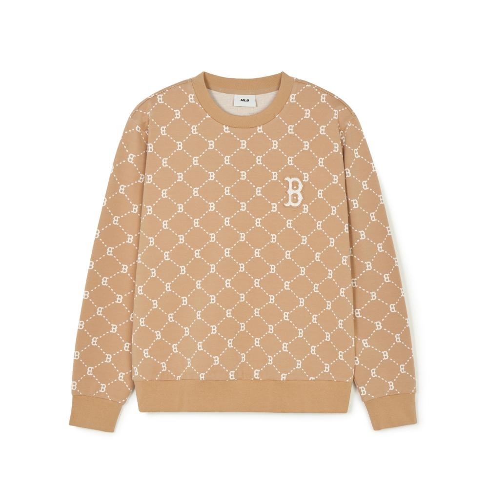 MLB Sweatshirts Jacquard Dia Monogram Boston Begie [3AMTM0141-43CAL]