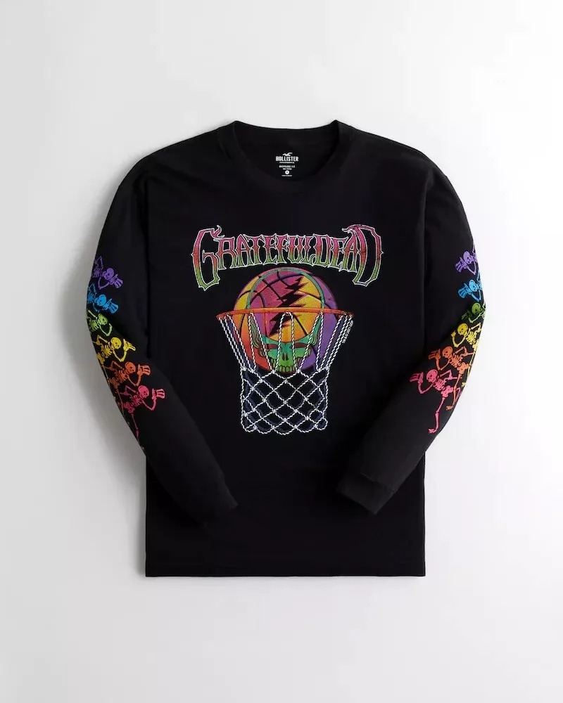 Hollister NBA Gratrful Dead Basketball Tee Black [TNBA-010]