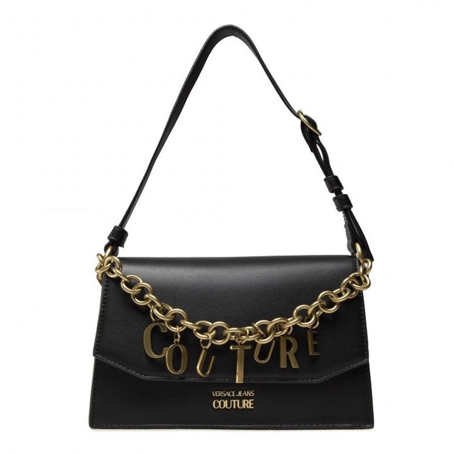 Versace Jeans Couture Gold Chain Black Women's Shoulder Bag