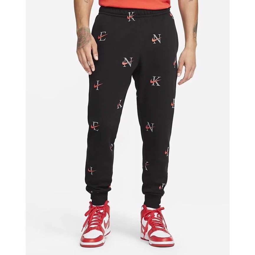 Nike Sportswear Club AOP Joggers Black/Orange