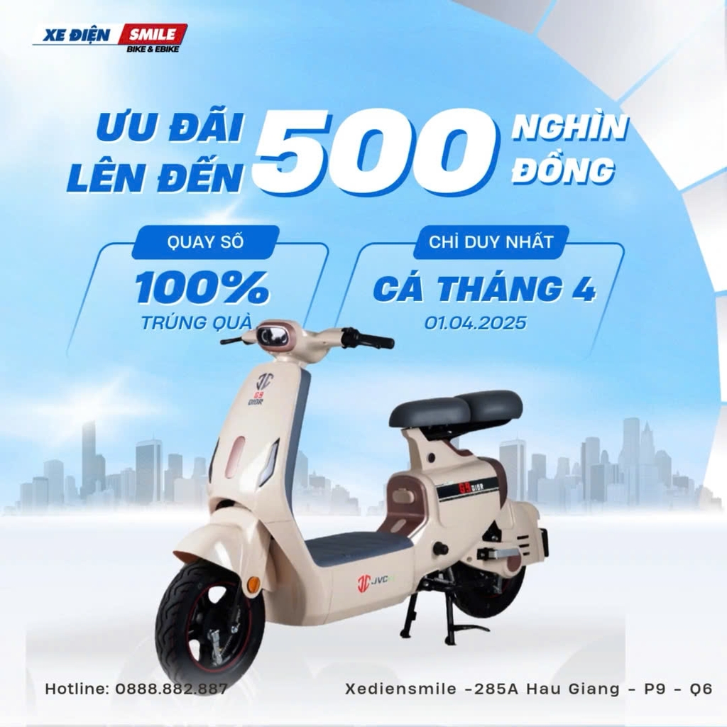 ưu đãi lên đến 500k khi mua xe điện tại xe điện smile