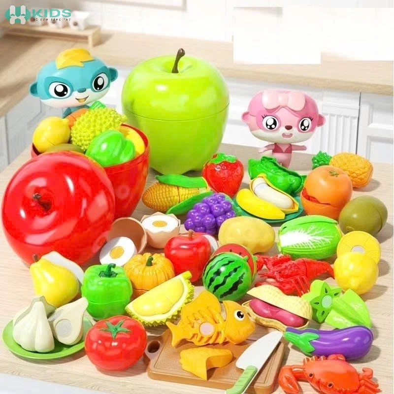 Bộ Đồ Chơi Cắt Rau Củ Hình Quả Táo 19 Chi Tiết