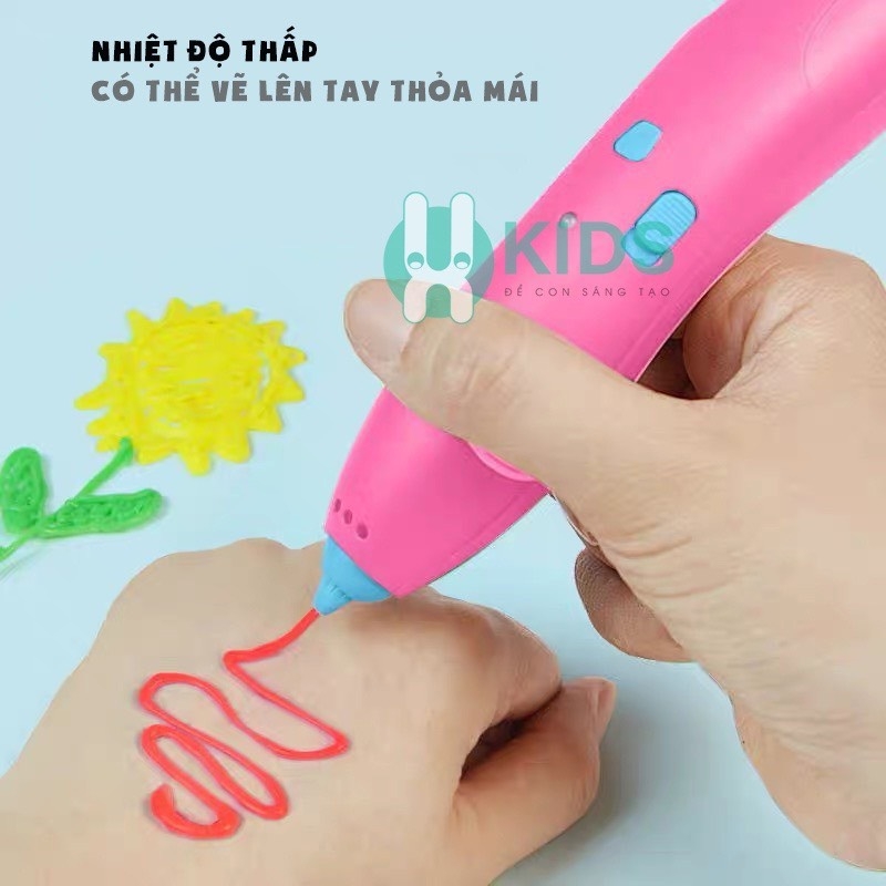 Bút Vẽ 3D Pen Tạo Hình Sáng Tạo Ở Mọi Không Gian Kèm Phụ Kiện Tập