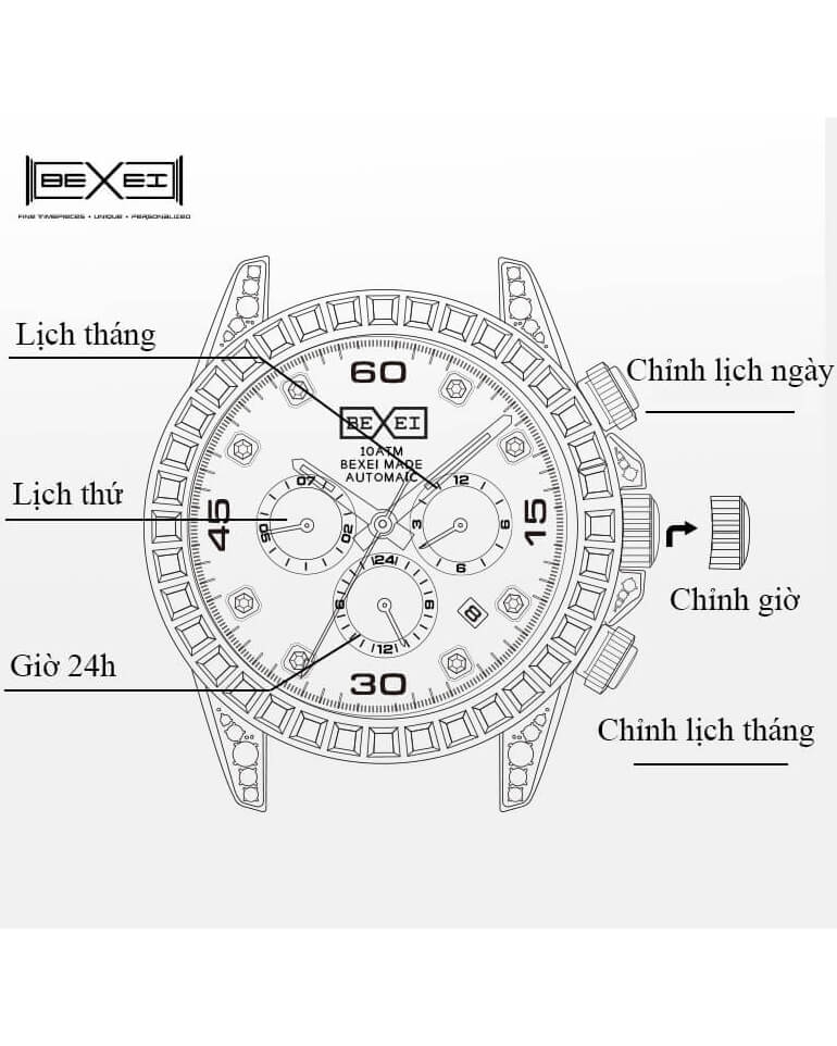 Đồng Hồ Nam Chính Hãng Bexei BX9150G2 Automatic
