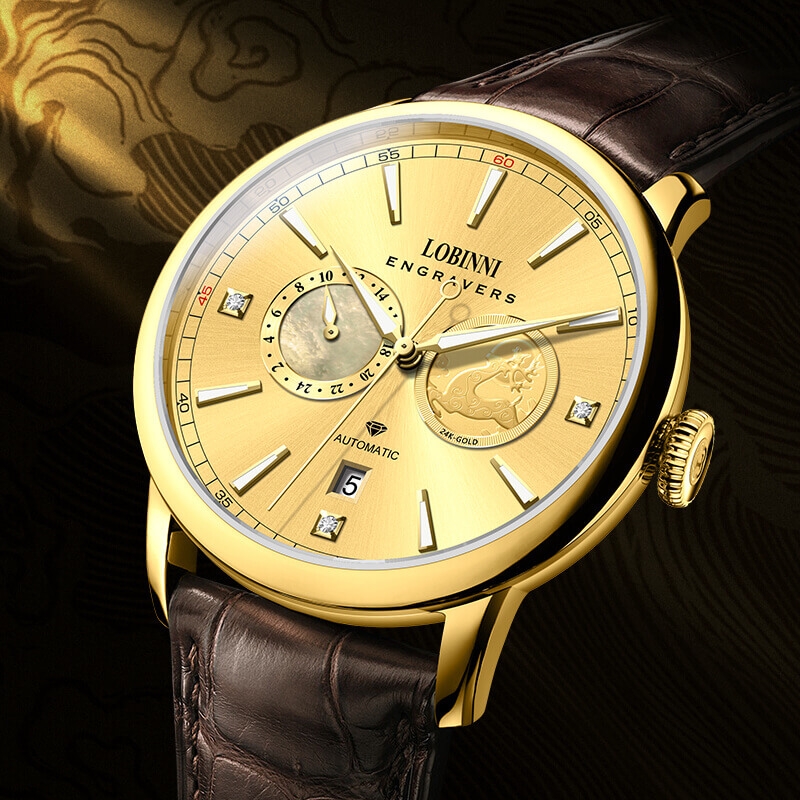 Đồng Hồ Nam Lobinni No.19015-1 Automatic (Mạ Vàng 24k)