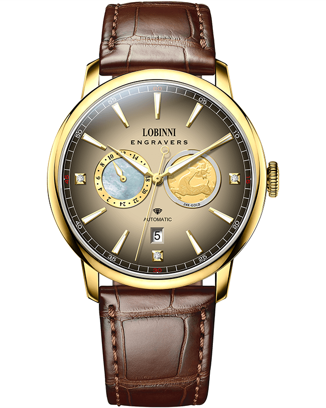 Đồng Hồ Nam Lobinni No.19015-3 Automatic (Mạ Vàng 24k)