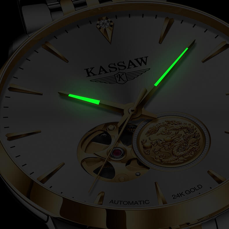 Đồng Hồ Nam Kassaw K555G2 Automatic (Mạ vàng 24k)