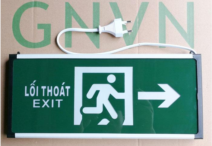 Đèn exit 1 mặt chỉ hướng phải GNVN