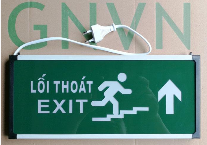 Đèn exit 1 mặt chỉ hướng lên GNVN