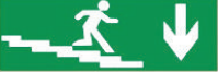 Đèn Exit cầu thang chỉ hướng xuống dưới Fuji