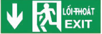 Đèn Exit chỉ 1 hướng xuống dưới Fuji