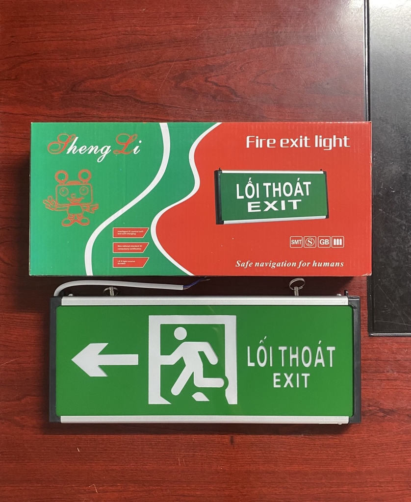 Đèn exit thoát hiểm 2 mặt chỉ 1 hướng