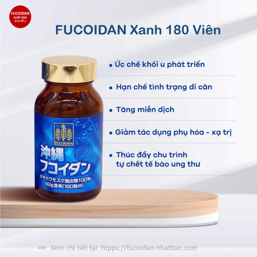 𝐅𝐔𝐂𝐎𝐈𝐃𝐀𝐍 Okinawa Kanehide 180 viên (Fucoidan Xanh) - PHÒNG CHỐNG VÀ HỖ TRỢ ĐIỀU TRỊ UNG THƯ