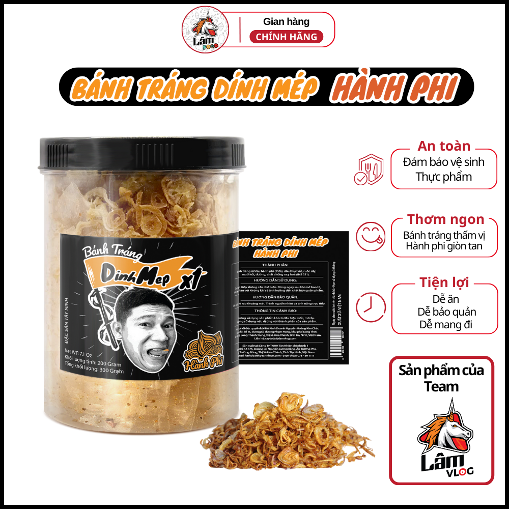 Bánh tráng DINHMEP HÀNH PHI - bánh tráng Lâm Vlog Dính Mép Hành Phi