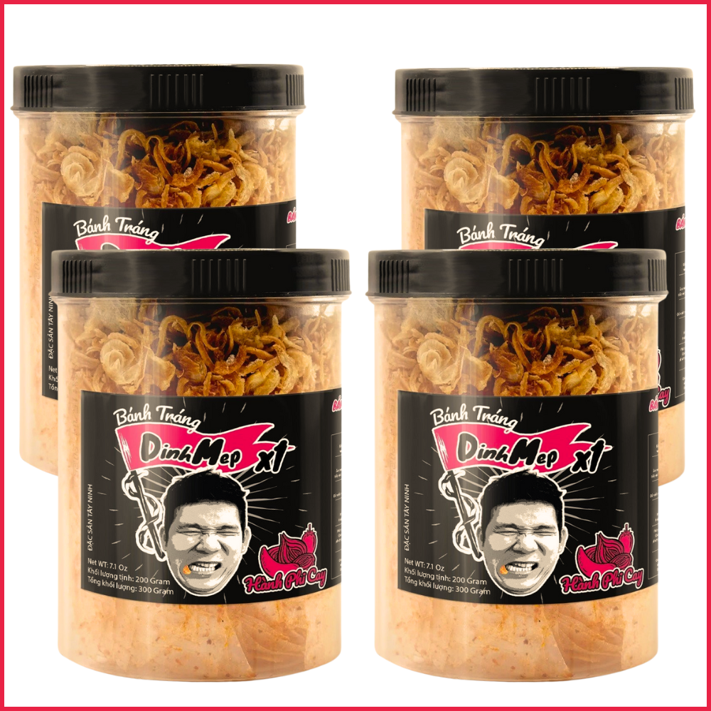 [COMBO 4 HŨ] bánh tráng DINHMEP HÀNH PHI CAY