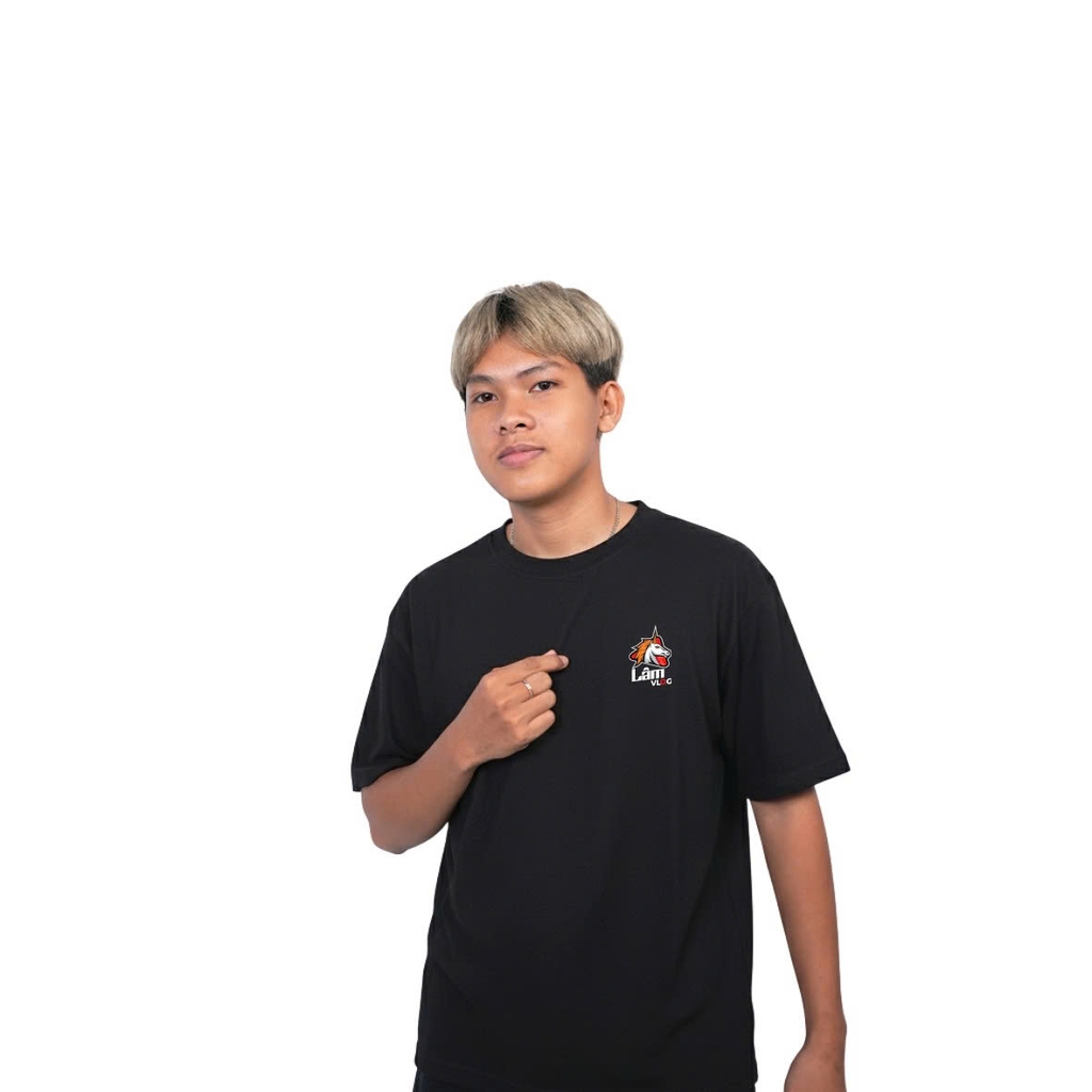 Áo T-Shirt Cotton Lâm Vlog  270 GSM Oversized Logo Thêu Chỉ Xịn Cao Cấp Bóng Mịn