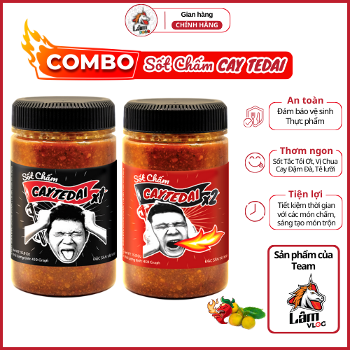 COMBO 2 hũ sốt Caytedai cay X1 và X2