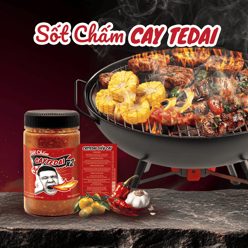 Sốt Chấm CayTeDai x2 SIÊU CAY - Sốt Muối Chấm Lâm Vlog Cay Tê Dại x2