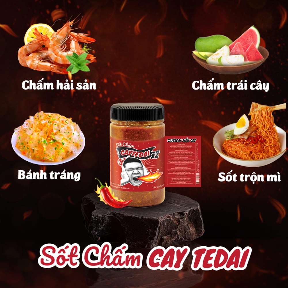 COMBO 2 hũ sốt Caytedai cay X1 và X2