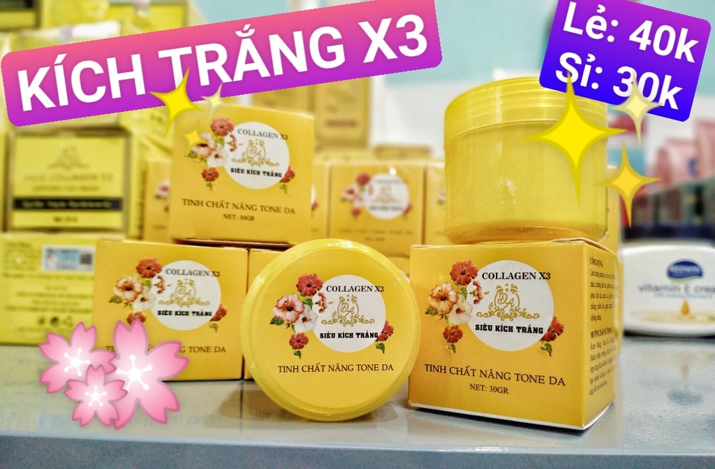 Kích Trắng Collagen X3