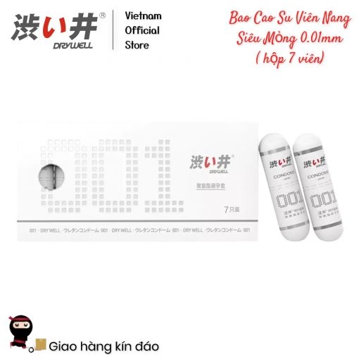 [Hộp 7 viên 1200mg gel] Bao Cao Su Siêu Mỏng 0.01mm – Ultra Thin 0.01mm Condoms