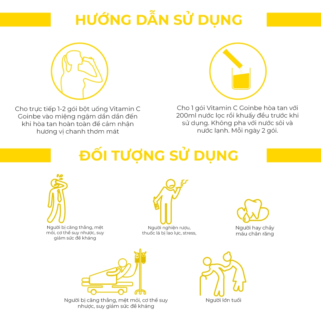 Liệu trình 3 tháng trắng sáng -  BỘT UỐNG VITAMIN C GOINBE PREMIUM VITA C 500MG - HÀN QUỐC