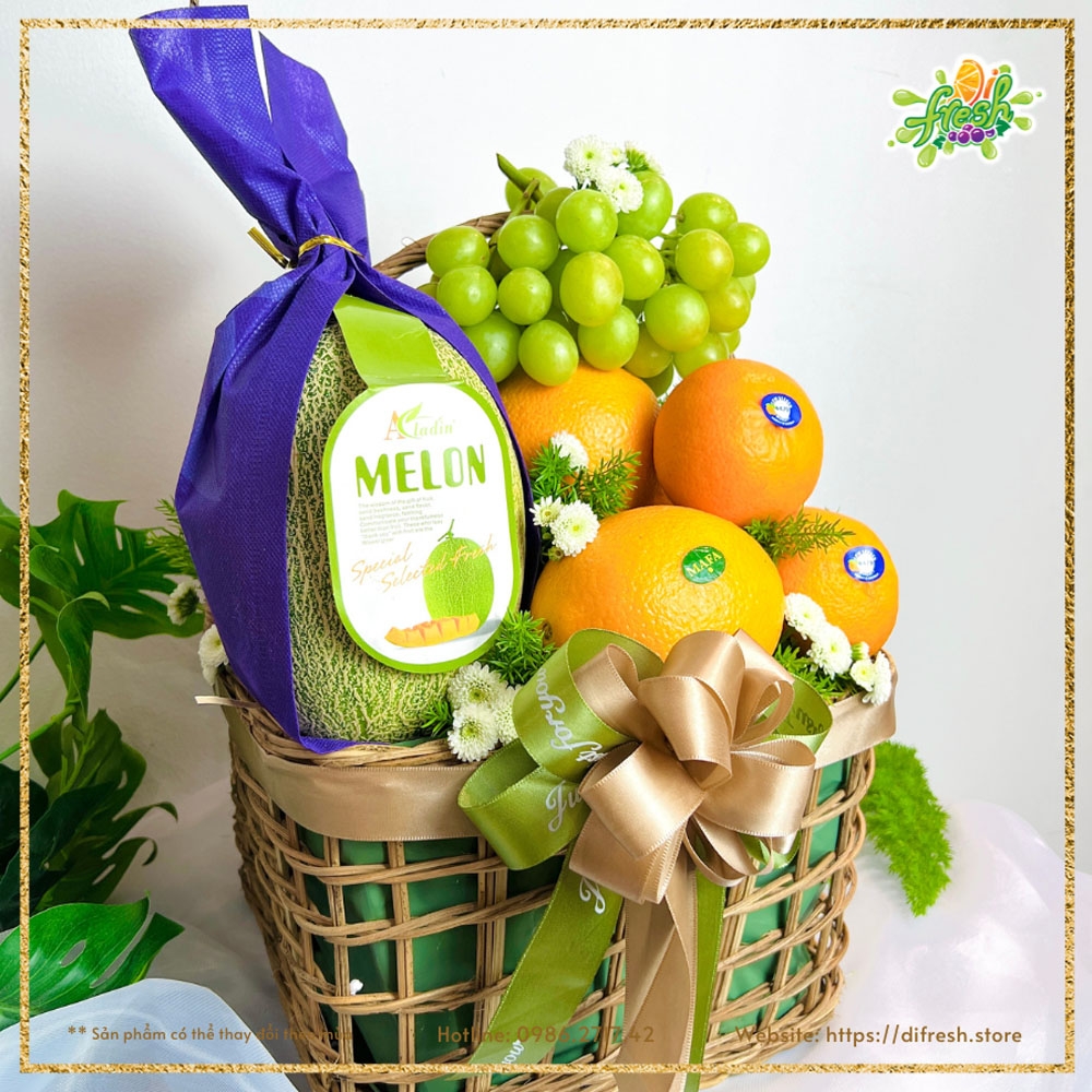 Giỏ Cam - Nho - Dưa Lưới