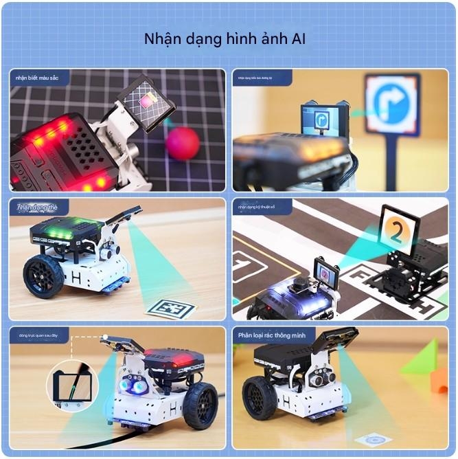 Bộ dụng cụ robot lập trình Python cho trẻ em, xe tự lái thông minh AiNova Smart Car Vision