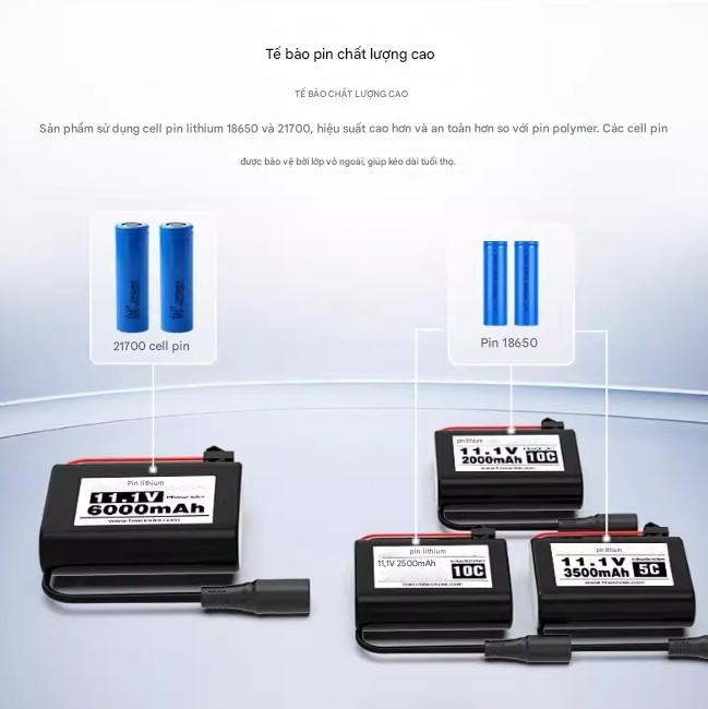Pin lithium 11,1V, tốc độ cao 10C, 2000/2500/3500/6000mAh, chuyên dụng cho máy bay mô hình và rô bốt.