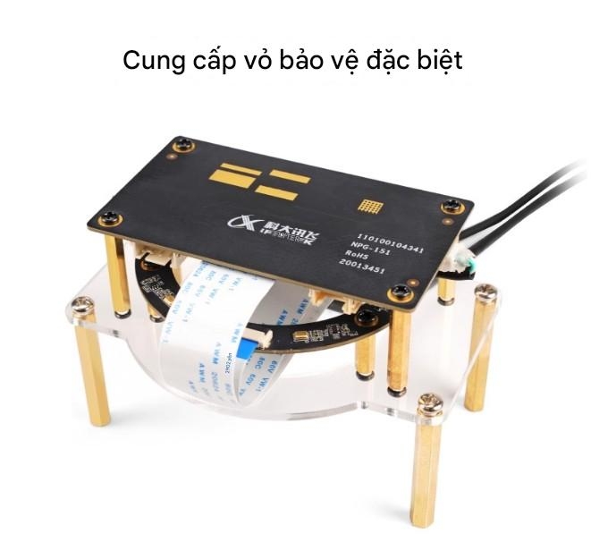 Mô-đun mảng vòng micro trường xa Huaner 6 Micrô bo mạch thoại iFlytek sáu micrô định vị nguồn âm thanh ROS