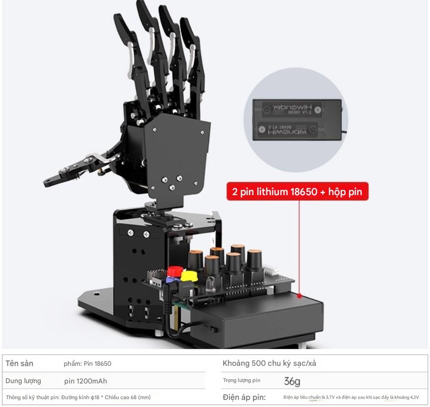 Bàn tay robot sinh học uHand UNO tương thích với Arduino, điều khiển cảm biến chuyển động, robot lập trình nguồn mở AI