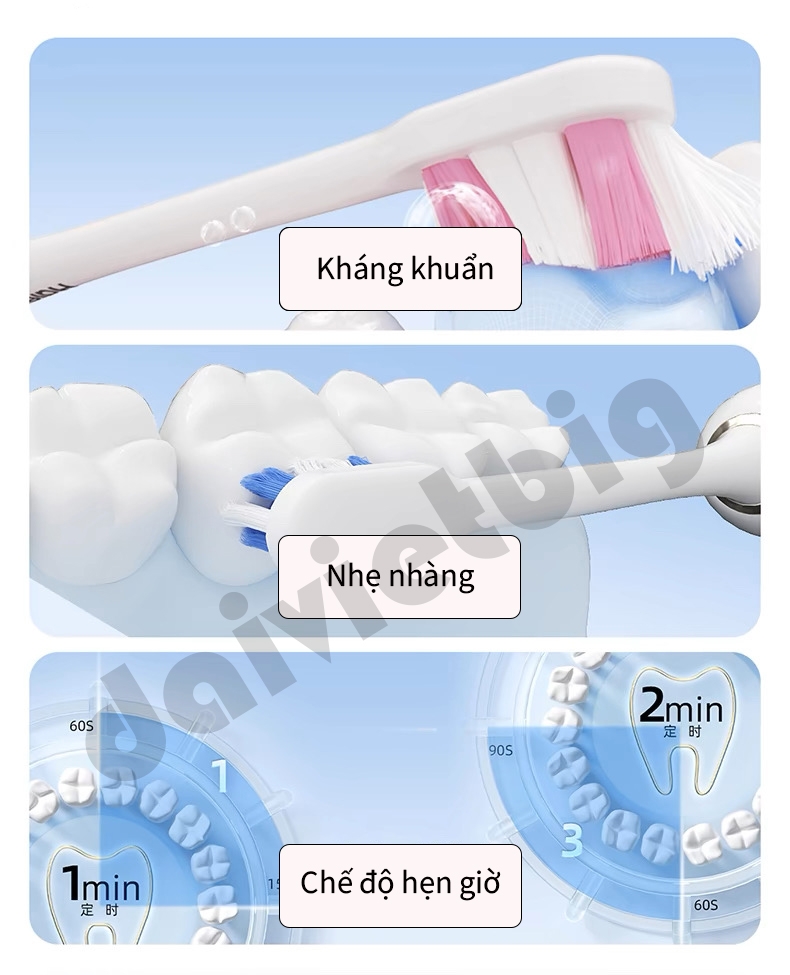 Bàn Chải Điện Haier HTA1 - Công Nghệ Sóng Âm, Chải Sạch Mảng Bám Tới 10X