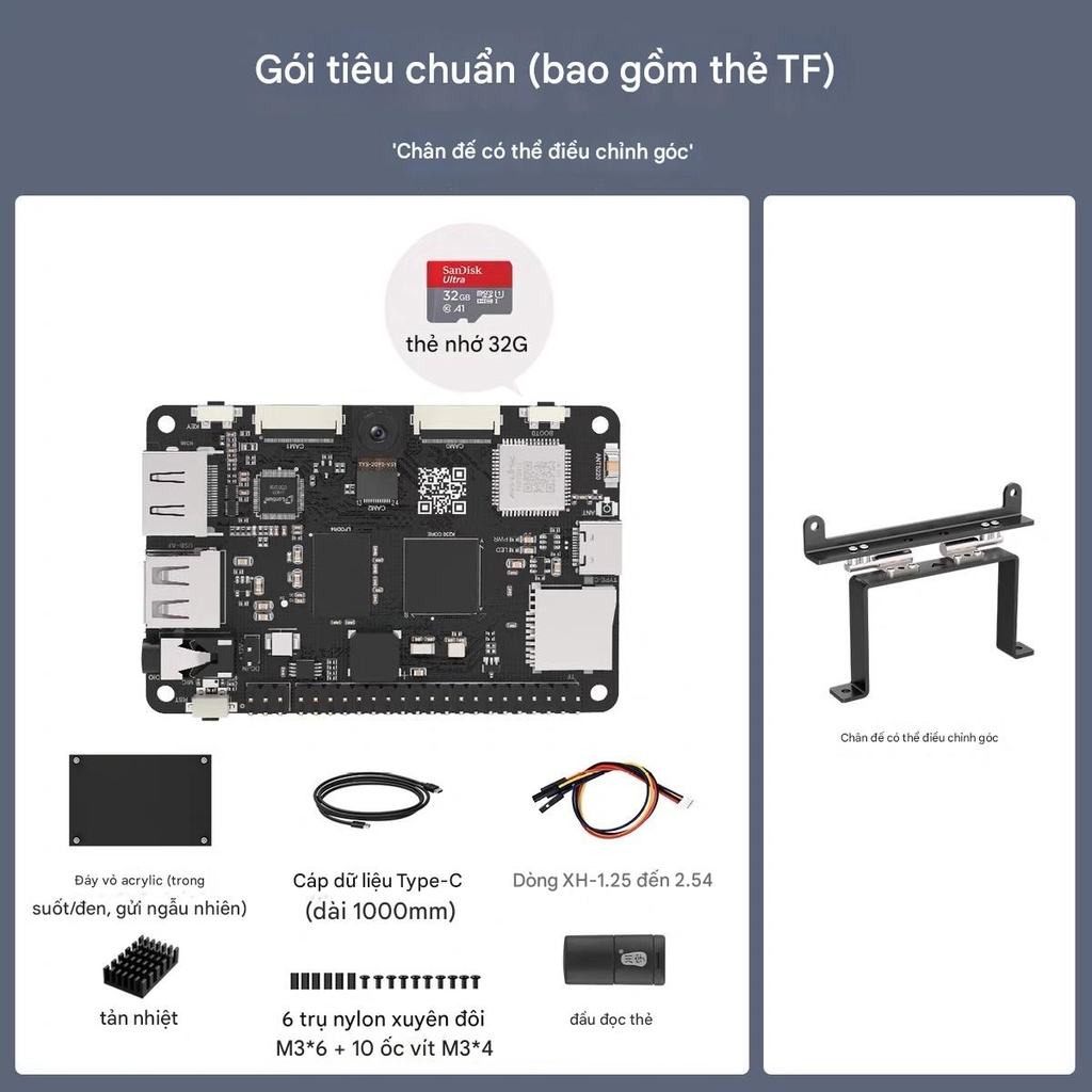 Bo mạch phát triển AI CanMV K230 tích hợp Camera – Sức mạnh xử lý 6 TOPS
