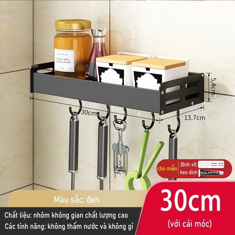 Kệ giữ đồ dùng nhà bếp dán tường không cần khoan lỗ dễ dàng đa năng tiện lợi