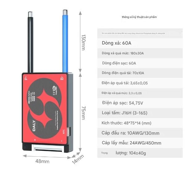 Mạch BMS bảo vệ pin lithium dòng 3-24 12V 24V 48V pin lithium sắt phốt phát 3 thành phần 3.7V và 3.2V dùng cho xe điện, bộ cân bằng pin