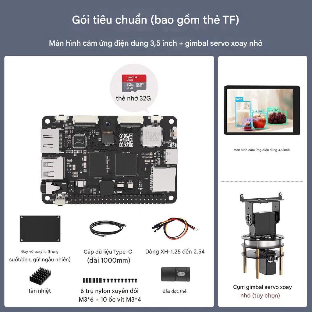 Bo mạch phát triển AI CanMV K230 tích hợp Camera – Sức mạnh xử lý 6 TOPS