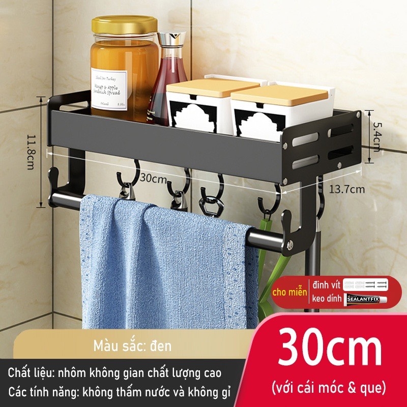 Kệ giữ đồ dùng nhà bếp dán tường không cần khoan lỗ dễ dàng đa năng tiện lợi