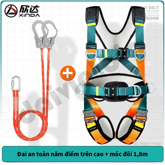 Dây an toàn toàn thân năm điểm cho công việc trên không leo núi cứu hộ lắp đặt điều hòa không khí