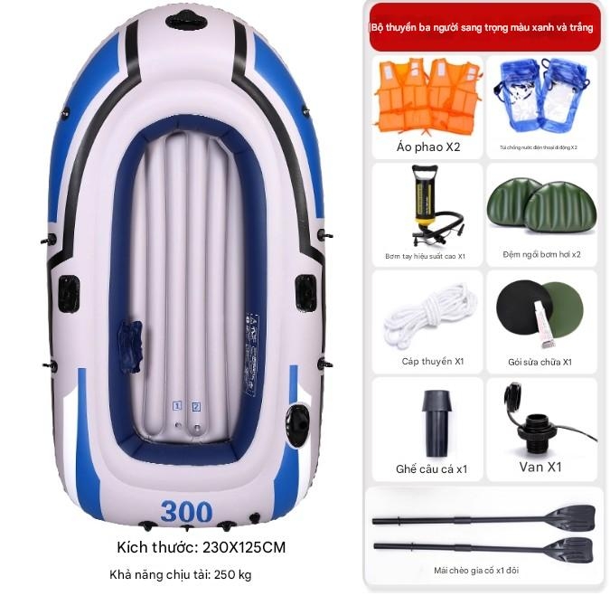 Thuyền hơi cao su dày thuyền bơm hơi 2/3/4 người kayak đệm khí chống mài mòn thuyền câu cá thuyền cứu sinh