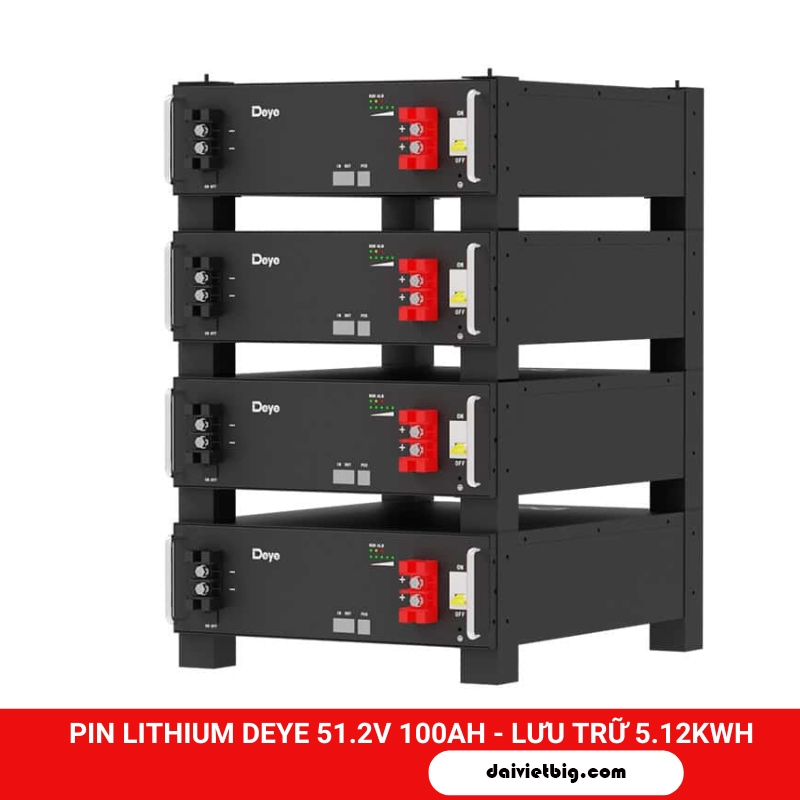 Pin Lithium DEYE 51,2V-100Ah | DEYE SE-G5.1 2025 NEW ( Pin Deye Màu Đen )