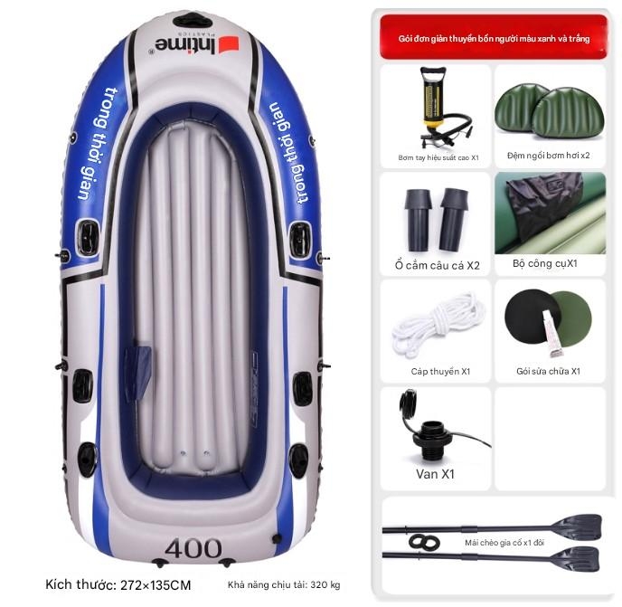 Thuyền hơi cao su dày thuyền bơm hơi 2/3/4 người kayak đệm khí chống mài mòn thuyền câu cá thuyền cứu sinh